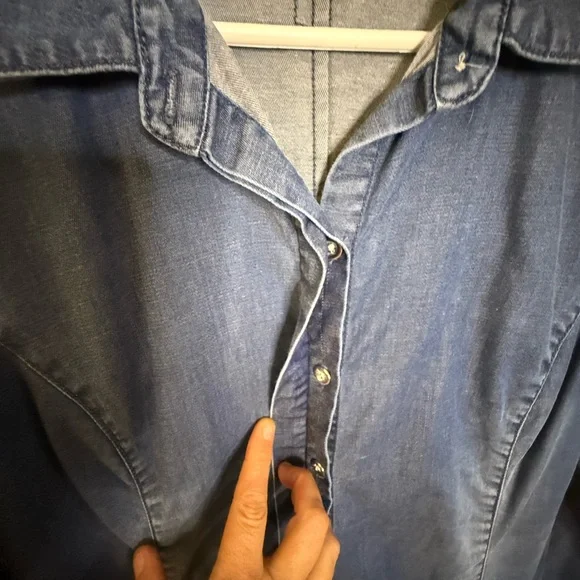 Chico's Blue Denim Shirt Dress - Picture 3 of 5